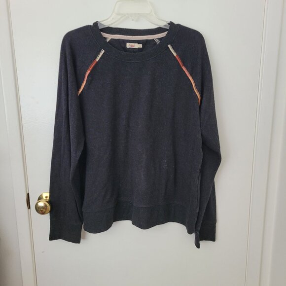 FAHERTY Heathered Black Twill Sweatshirt Size XL - Picture 2 of 5
